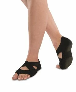 DANSHUZ NEOPRENE CROSS WRAP SHOES BLACK