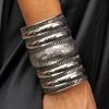 Miss Belly Dance Silver Cuff With Elephant Engraving