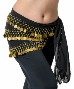 Miss Belly Dance Belly Dance Chiffon 3 Straight Rows Hip Scarf | TURKISTANI BOTTOMS