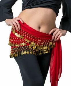 Miss Belly Dance Belly Dance Chiffon 3 Straight Rows Hip Scarf | TURKISTANI BOTTOMS