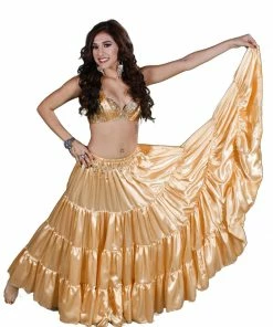 Miss Belly Dance Belly Dance Golden Skirt, Bra & Belt Costume Set | Princess Of Raqs