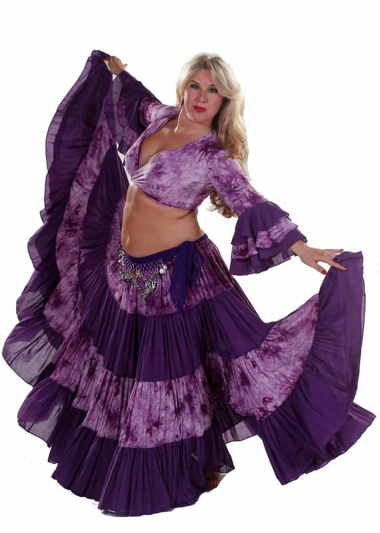 MissBellyDance Top & Skirt Sets Belly Dance 25 Yard Patterned Skirt, Top & Hip Scarf Costume Set | BATIK AND BELLY 1 MissBellyDance Top & Skirt Sets Belly Dance 25 Yard Patterned Skirt, Top & Hip Scarf Costume Set | BATIK AND BELLY