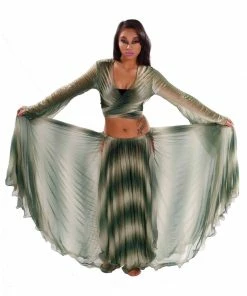 Miss Belly Dance Top & Skirt Sets Belly Dance Sheer Tribal Skirt & Top Costume Set | SKYLIT NIGHT