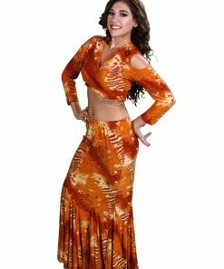 MissBellyDance Belly Dance Mermaid Skirt, Top & Belt Costume Set | Sophisticated Shimmy