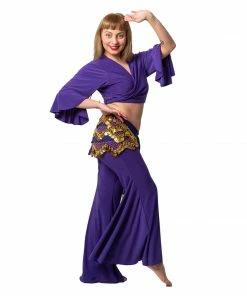 Miss Belly Dance Belly Dance Lycra Harem Pants, Top & Hip Scarf Costume Set | Raqs Choli 2 BELLY DANCE COSTUMES