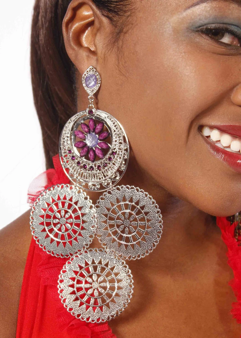 Miss Belly Dance Belly Dance Pin Wheel Earrings | TRICO CIRC 1 Miss Belly Dance Belly Dance Pin Wheel Earrings | TRICO CIRC