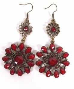 Miss Belly Dance Belly Dance Flower Stone Earrings | FLOR DOBLE