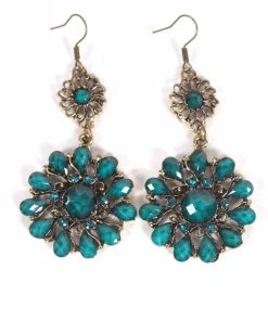 Miss Belly Dance Belly Dance Flower Stone Earrings | FLOR DOBLE