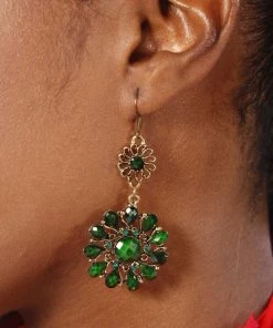 Miss Belly Dance Belly Dance Flower Stone Earrings | FLOR DOBLE