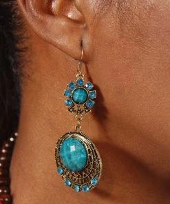 Miss Belly Dance Belly Dance Duo Stone Earrings | LUNES SOLEIL