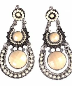 Miss Belly Dance Belly Dance Pearl Stoned Earrings | PEARL DROP