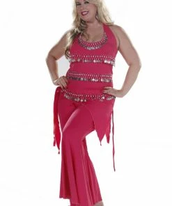 Miss Belly Dance BELLY DANCE COSTUMES Belly Dance Plus Sized Lycra Pants & Top Costume Set | Dazzling Masri