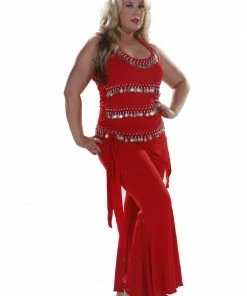 Miss Belly Dance BELLY DANCE COSTUMES Belly Dance Plus Sized Lycra Pants & Top Costume Set | Dazzling Masri