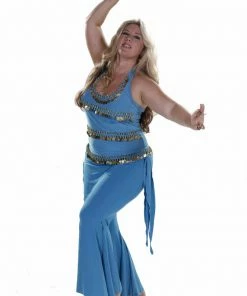 Miss Belly Dance BELLY DANCE COSTUMES Belly Dance Plus Sized Lycra Pants & Top Costume Set | Dazzling Masri