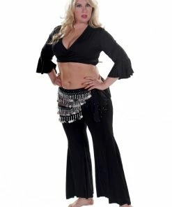Miss Belly Dance Belly Dance Lycra Harem Pants, Top & Hip Scarf Costume Set | Raqs Choli 2 BELLY DANCE COSTUMES