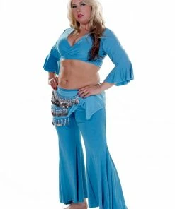 Miss Belly Dance Belly Dance Lycra Harem Pants, Top & Hip Scarf Costume Set | Raqs Choli 2 BELLY DANCE COSTUMES