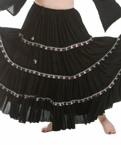 Miss Belly Dance Belly Dance Black 25 Yard Tassel Skirt | FESTIVAL FUN