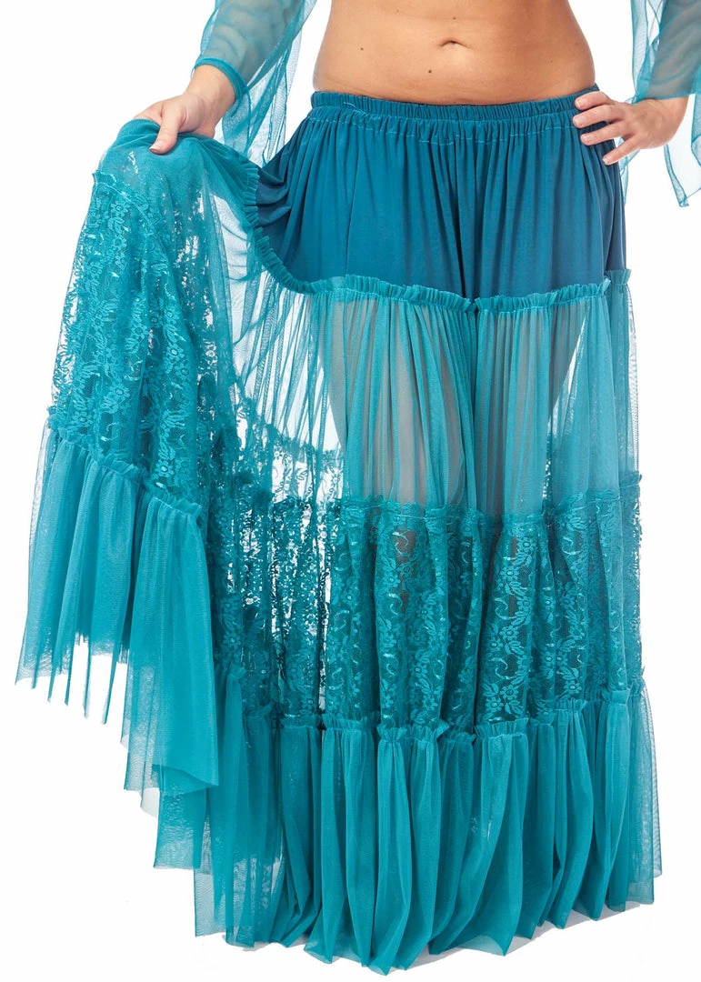 Miss Belly Dance Belly Dance Lace & Sheer 25 Yard Skirt | LACE OF BELEZA 5 Miss Belly Dance Belly Dance Lace & Sheer 25 Yard Skirt | LACE OF BELEZA
