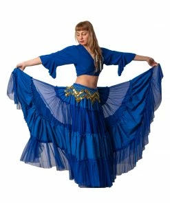 Miss Belly Dance Belly Dance Skirt, Top, & Hip Scarf Costume Set