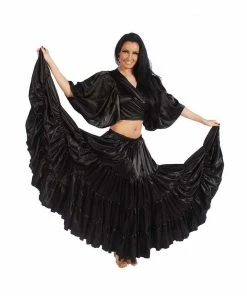 MissBellyDance Belly Dance 17 Yard Satin Skirt | THE GODDESS The Goddess