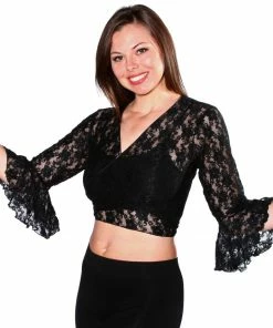 Miss Belly Dance TOPS Belly Dance Bell Sleeve Lace Top | BELLENE