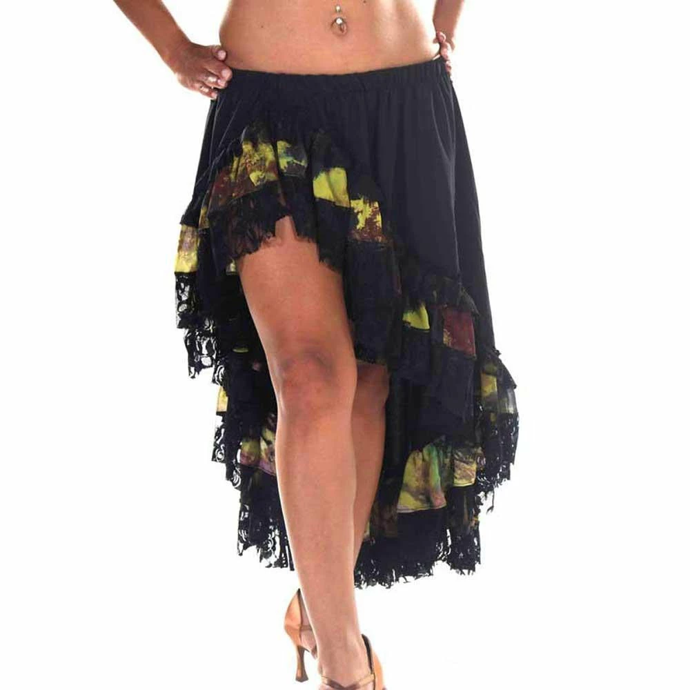 Miss Belly Dance BOTTOMS Belly Dance Black Lace With Pattern Skirt | Ruffles Skirt 1 Miss Belly Dance BOTTOMS Belly Dance Black Lace With Pattern Skirt | Ruffles Skirt