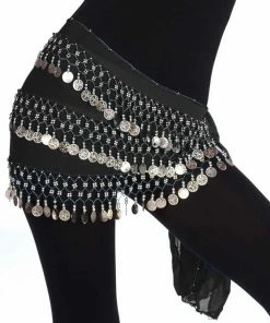 Miss Belly Dance Belly Dance Chiffon 3 Straight Rows Hip Scarf | TURKISTANI BOTTOMS
