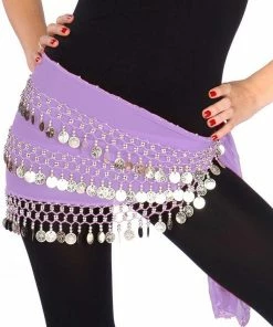 Miss Belly Dance Belly Dance Chiffon 3 Straight Rows Hip Scarf | TURKISTANI BOTTOMS