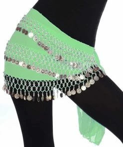 Miss Belly Dance Belly Dance Chiffon 3 Straight Rows Hip Scarf | TURKISTANI BOTTOMS