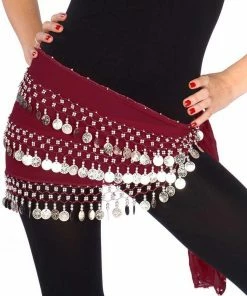 Miss Belly Dance Belly Dance Chiffon 3 Straight Rows Hip Scarf | TURKISTANI BOTTOMS