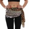 Miss Belly Dance BOTTOMS Belly Dance Chiffon 4 Straight Row Patterned Hip Scarf | DAZZLING DOTS