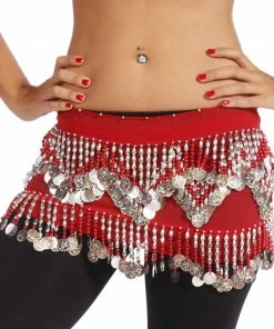 Miss Belly Dance Belly Dance Chiffon Colorful Beaded Hip Scarf | DYNAMITE DUNES