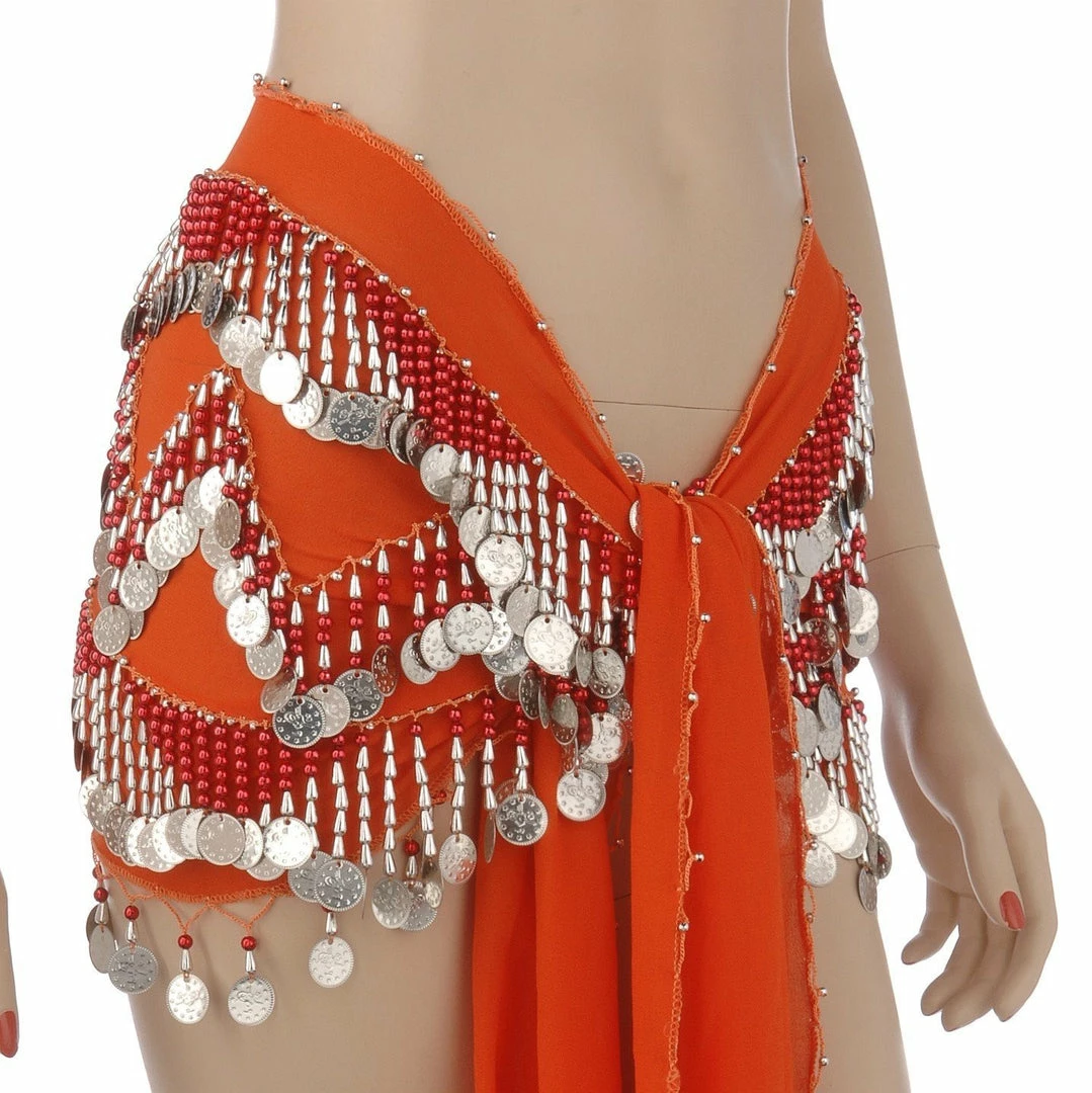 Miss Belly Dance Belly Dance Chiffon Colorful Beaded Hip Scarf | DYNAMITE DUNES 5 Miss Belly Dance Belly Dance Chiffon Colorful Beaded Hip Scarf | DYNAMITE DUNES