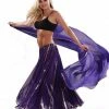 Miss Belly Dance Belly Dance Chiffon Full Circular Skirt & Veil Costume Set | LUXOR BOTTOMS