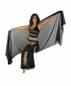 Miss Belly Dance Belly Dance Chiffon Harem Pants, Top, Hip Scarf & Veil Costume Set | FESTIVAL FLAIR BELLY DANCE COSTUMES