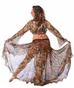 Miss Belly Dance BOTTOMS Belly Dance Chiffon Patterned Skirt | PERFECT PAISLEY