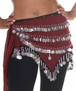 Miss Belly Dance BOTTOMS Belly Dance Chiffon Zig Zag Design Hip Scarf | STARLIT DREAM