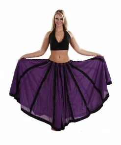Miss Belly Dance Belly Dance Cotton Circular Skirt WithTrim | TANOR SKIRT BOTTOMS