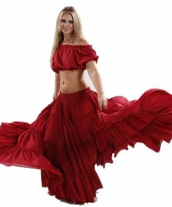Miss Belly Dance BELLY DANCE COSTUMES Belly Dance Cotton 25yrd Skirt & Top Costume Set | ROMANY & RAQS