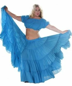 Miss Belly Dance BELLY DANCE COSTUMES Belly Dance Cotton 25yrd Skirt & Top Costume Set | ROMANY & RAQS