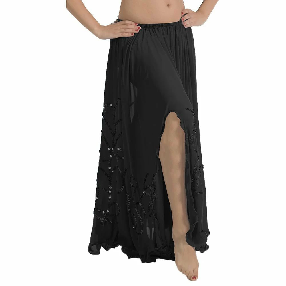 Miss Belly Dance Belly Dance Full Circular Sequined Chiffon Skirt | SEQUINED PANEL BOTTOMS 2 Miss Belly Dance Belly Dance Full Circular Sequined Chiffon Skirt | SEQUINED PANEL BOTTOMS