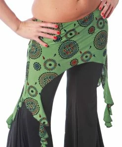Miss Belly Dance Belly Dance Green Patterned Hip Sash | HIP RAQS