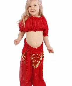 Miss Belly Dance Belly Dance Kid's Chiffon Top, Pants, & Hip Scarf Halloween Costume Set | BELLY BABIES