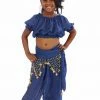 Miss Belly Dance Belly Dance Kid's Chiffon Top, Pants, & Hip Scarf Halloween Costume Set | BELLY BABIES