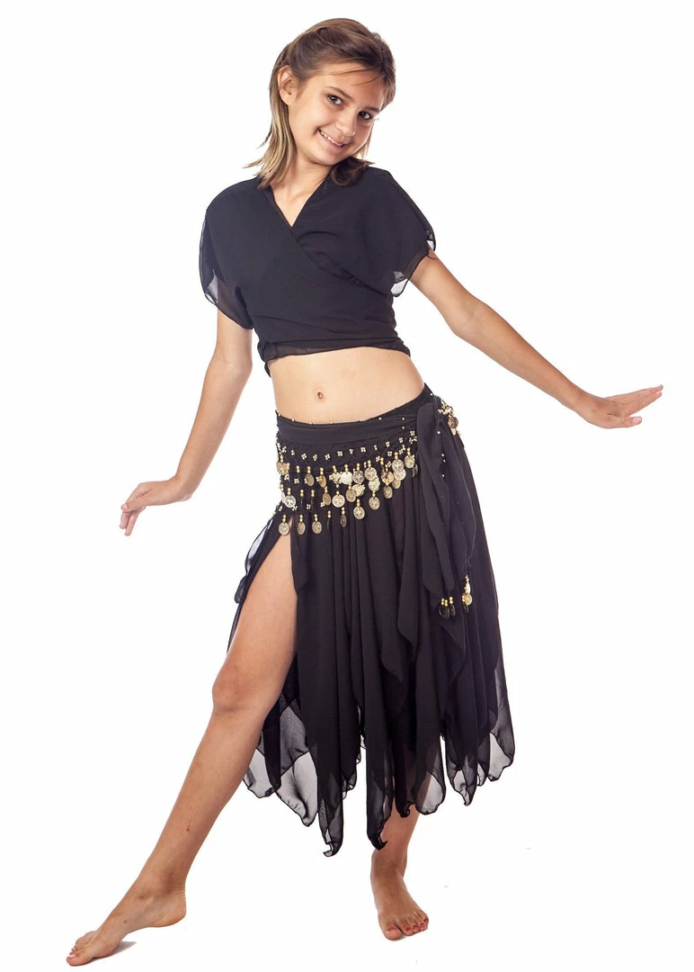 Miss Belly Dance Belly Dance Kid's Skirt, Top & Hip Scarf Costume Set | BINTIBALAD BELLY DANCE COSTUMES 3 Miss Belly Dance Belly Dance Kid's Skirt, Top & Hip Scarf Costume Set | BINTIBALAD BELLY DANCE COSTUMES