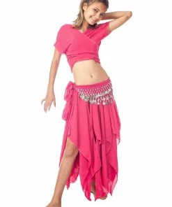Miss Belly Dance Belly Dance Kid's Skirt, Top & Hip Scarf Costume Set | BINTIBALAD BELLY DANCE COSTUMES