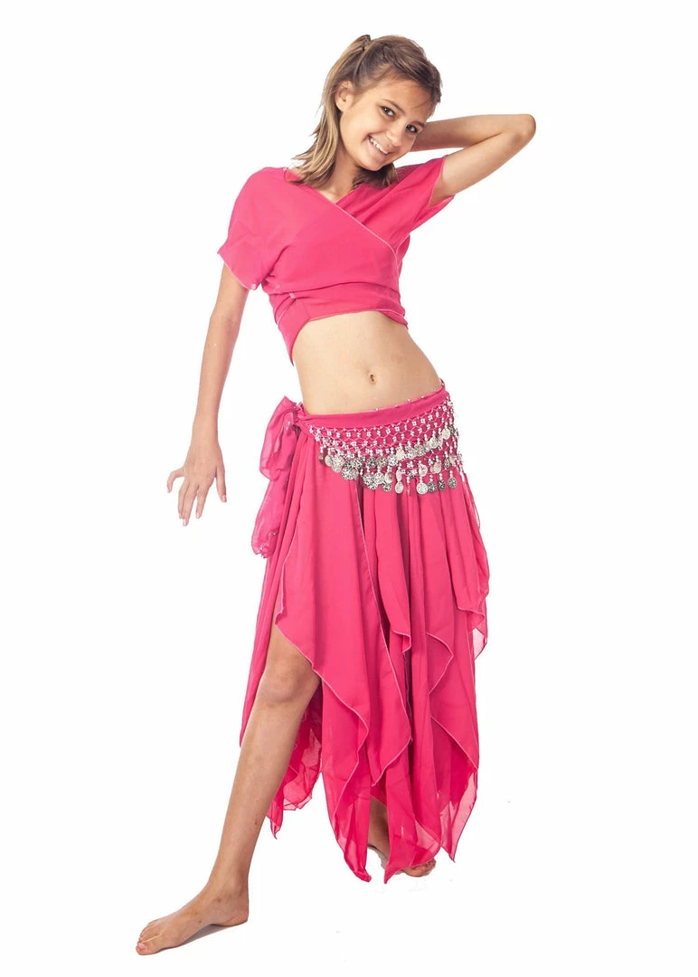 Miss Belly Dance Belly Dance Kid's Skirt, Top & Hip Scarf Costume Set | BINTIBALAD BELLY DANCE COSTUMES 1 Miss Belly Dance Belly Dance Kid's Skirt, Top & Hip Scarf Costume Set | BINTIBALAD BELLY DANCE COSTUMES