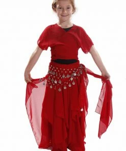Miss Belly Dance Belly Dance Kid's Skirt, Top & Hip Scarf Costume Set | BINTIBALAD BELLY DANCE COSTUMES