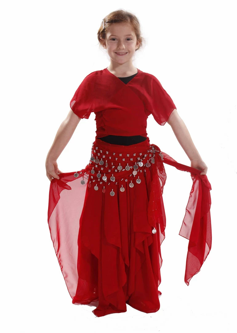 Miss Belly Dance Belly Dance Kid's Skirt, Top & Hip Scarf Costume Set | BINTIBALAD BELLY DANCE COSTUMES 2 Miss Belly Dance Belly Dance Kid's Skirt, Top & Hip Scarf Costume Set | BINTIBALAD BELLY DANCE COSTUMES