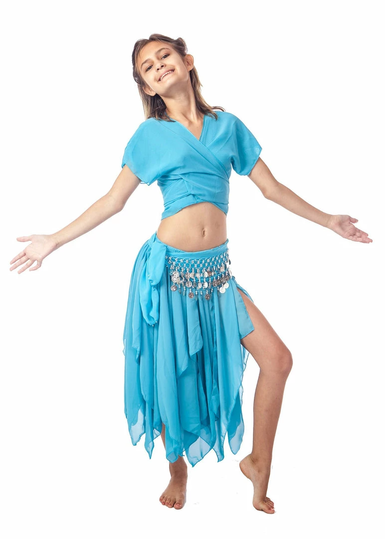 Miss Belly Dance Belly Dance Kid's Skirt, Top & Hip Scarf Costume Set | BINTIBALAD BELLY DANCE COSTUMES 7 Miss Belly Dance Belly Dance Kid's Skirt, Top & Hip Scarf Costume Set | BINTIBALAD BELLY DANCE COSTUMES
